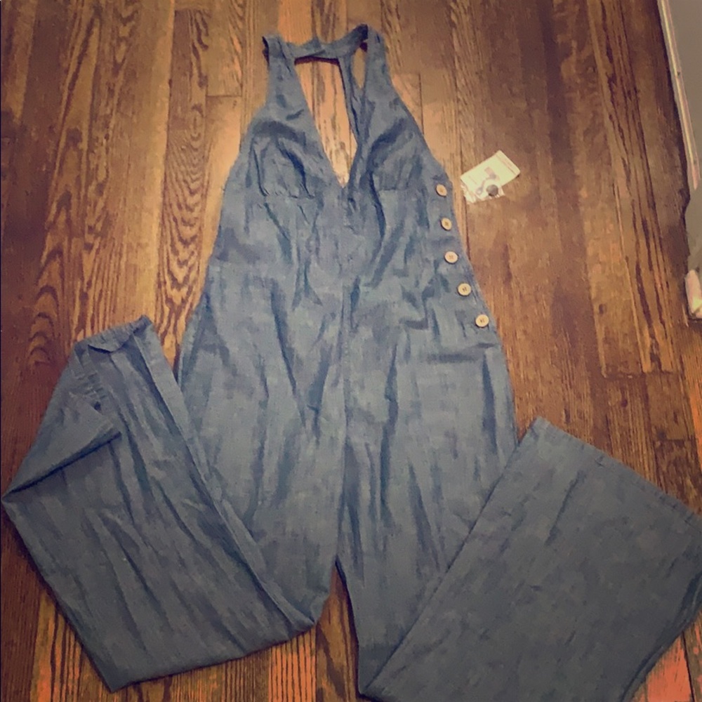 Free people chambray jumpsuit